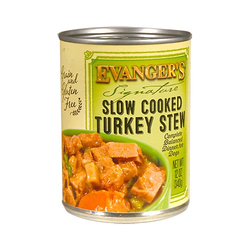 Evanger's Signature Series Slow Cooked Turkey Stew Grain-Free Canned Dog Food, 12-oz, case of 12