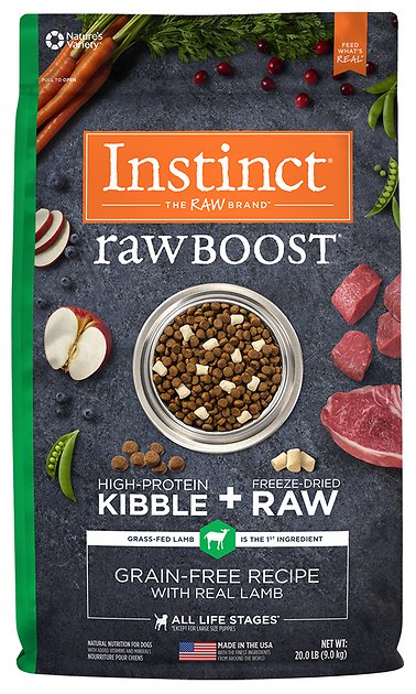 Instinct by Nature's Variety Raw Boost Grain-Free Recipe with Real Lamb Dry Dog Food