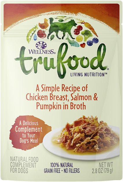 Wellness TruFood Chicken Breast, Salmon & Pumpkin in Broth Grain-Free Dog Food Topper, 2.8-oz, case of 24