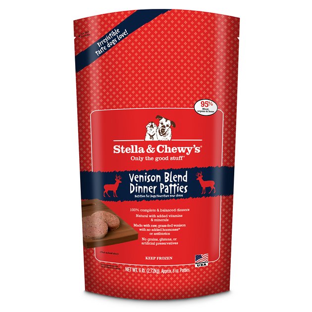 Stella & Chewy's Venison Blend Dinner Patties Raw Frozen Dog Food, 6-lb bag