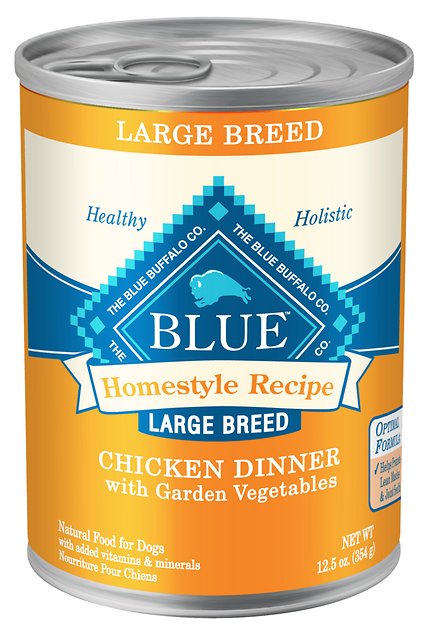 Blue Buffalo Homestyle Recipe Large Breed Chicken Dinner with Garden Vegetables Canned Dog Food, 12.5-oz, case of 12