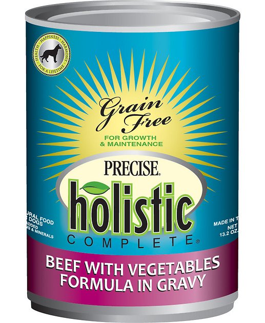 Precise Holistic Complete Beef with Vegetables Formula in Gravy Grain-Free Canned Dog Food, 13.2-oz, case of 12