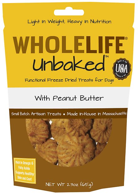 Whole Life Unbaked Peanut Butter Flavor Freeze-Dried Dog Treats, 2.3-oz bag