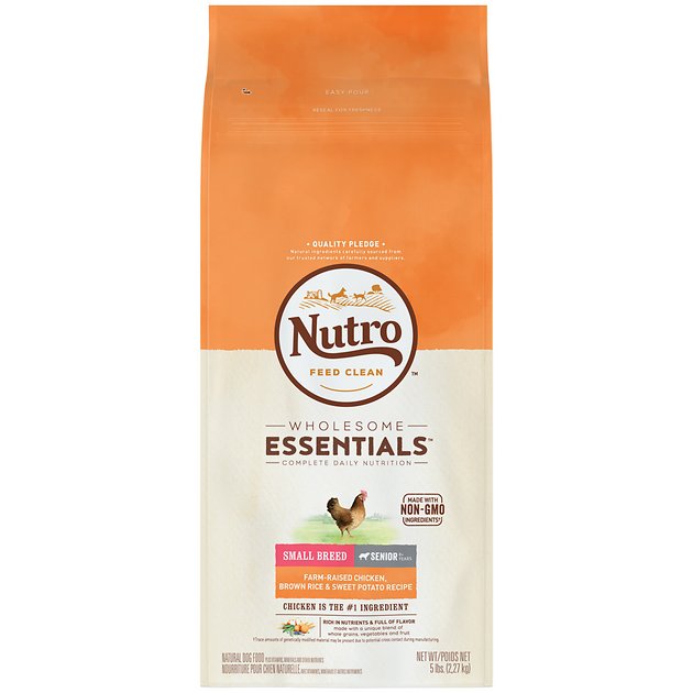 Nutro Wholesome Essentials  Small Breed Senior Farm-Raised Chicken, Brown Rice & Sweet Potato Recipe Dry Dog Food, 5-lb bag