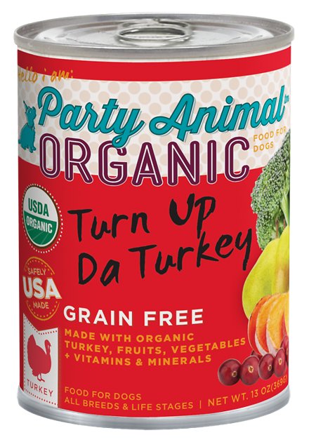 Party Animal Turn Up Da Turkey Recipe Grain-Free Canned Dog Food, 13-oz, case of 12