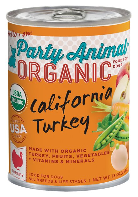 Party Animal California Turkey Recipe Canned Dog Food, 13-oz, case of 12