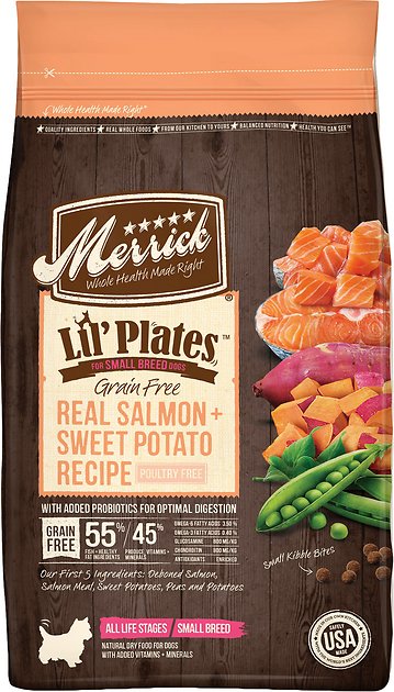 Merrick Lil' Plates Grain-Free Real Salmon + Sweet Potato Recipe Small Breed Dry Dog Food