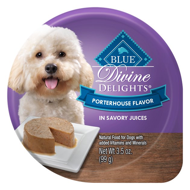 Blue Buffalo Divine Delights Porterhouse Flavor Pate Dog Food Trays, 3.5-oz, case of 12