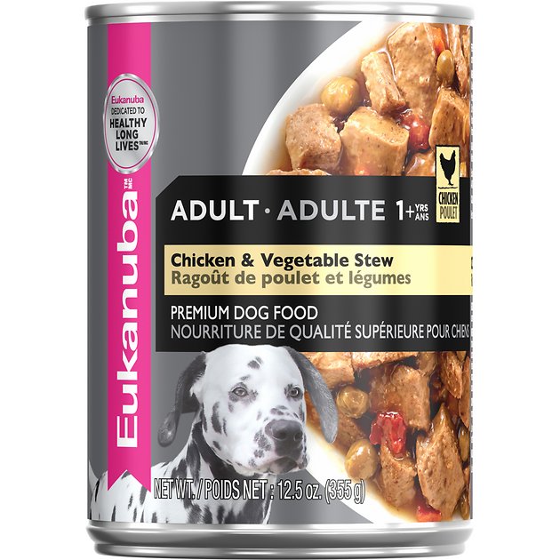 Eukanuba Adult Chicken & Vegetable Stew Formula Canned Dog Food, 12.5-oz, case of 12