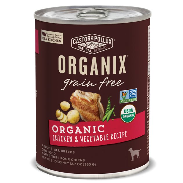 Castor & Pollux Organix Grain-Free Organic Chicken & Vegetable Recipe Adult Canned Dog Food, 12.7-oz, case of 12