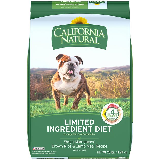 California Natural Adult Limited Ingredient Weight Management Brown Rice & Lamb Meal Recipe Dog Food, 26-lb bag