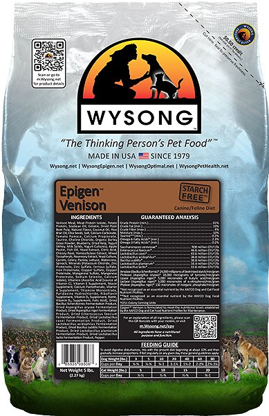 Wysong Epigen Venison Starch-Free Formula Grain-Free Dry Dog & Cat Food, 5-lb bag