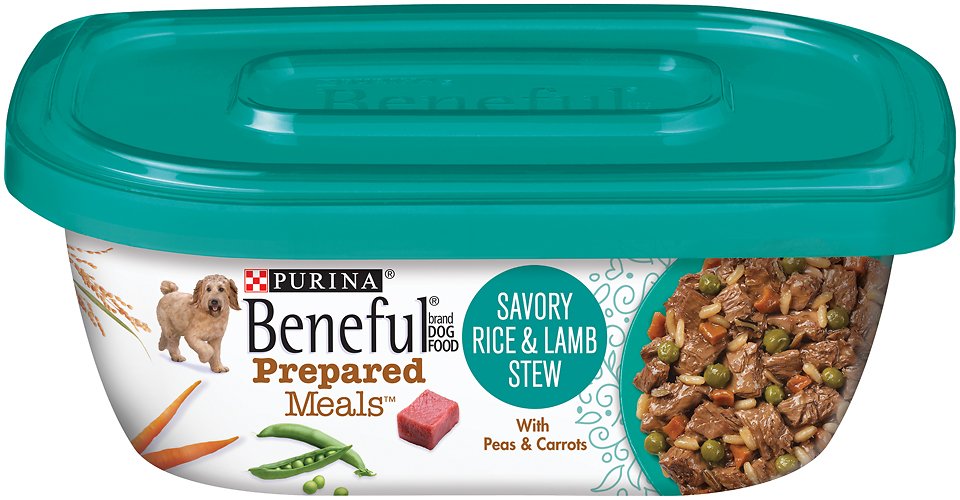 Purina Beneful Prepared Meals Savory Rice & Lamb Stew with Peas & Carrots Wet Dog Food, 10-oz, case of 8