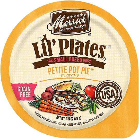 Merrick Lil' Plates Grain-Free Petite Pot Pie in Gravy Dog Food Trays, 3.5-oz, case of 12