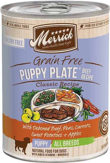 Merrick Classic Grain-Free Beef Recipe Puppy Plate Canned Dog Food