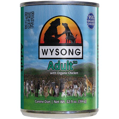 Wysong Adult with Organic Chicken Canned Dog Food, 12.9-oz, case of 12