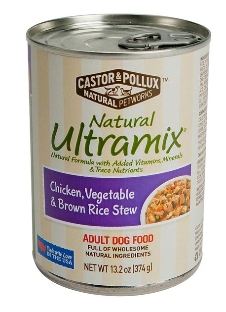 Castor & Pollux Natural Ultramix Chicken, Vegetable & Brown Rice Stew Adult Canned Dog Food, 13-oz, case of 12