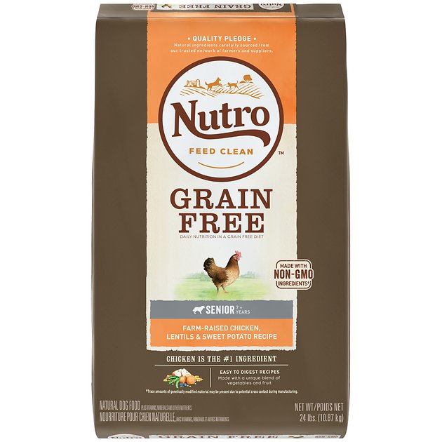 Nutro Grain-Free Senior Farm Raised Chicken, Lentils & Sweet Potato Recipe Dry Dog Food