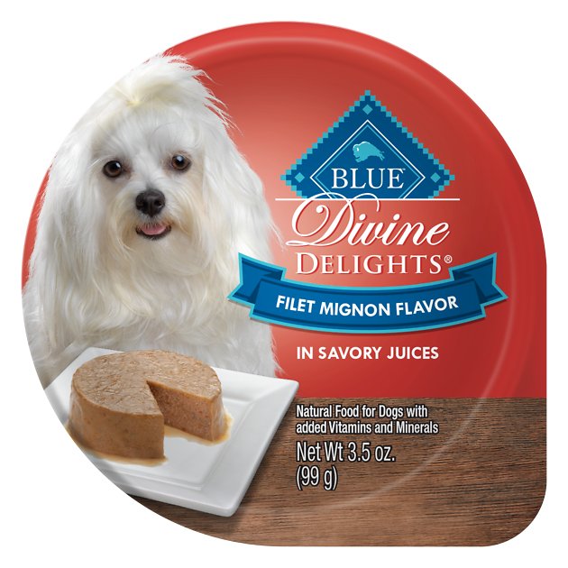 Blue Buffalo Divine Delights Filet Mignon Flavor Pate Dog Food Trays, 3.5-oz, case of 12