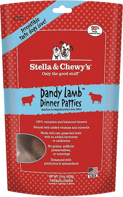 Stella & Chewy's Dandy Lamb Dinner Patties Grain-Free Freeze-Dried Dog Food