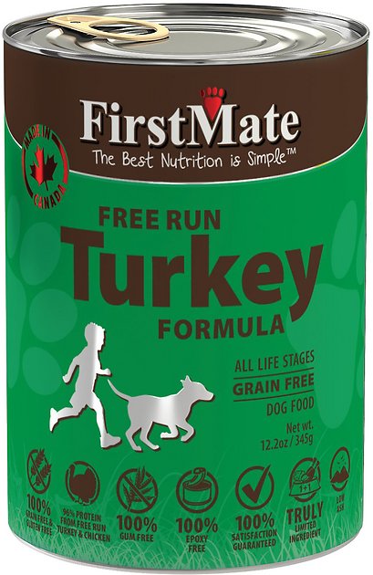 FirstMate Turkey Formula Limited Ingredient Grain-Free Canned Dog Food, 12.2-oz, case of 12