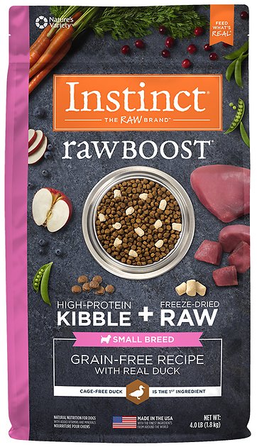 Instinct by Nature's Variety Raw Boost Small Breed Grain-Free Recipe with Real Duck Dry Dog Food, 4-lb bag