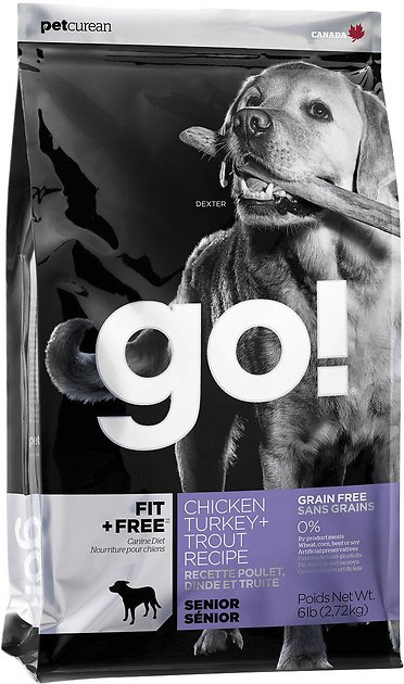 Go! Fit + Free Grain-Free Chicken, Turkey & Trout Recipe Senior Dry Dog Food