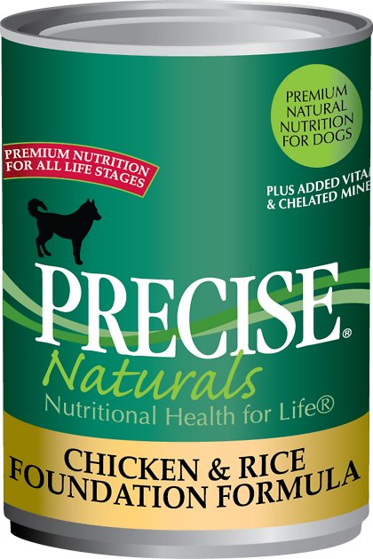 Precise Naturals Chicken & Rice Foundation Formula Canned Dog Food, 13.2-oz, case of 12