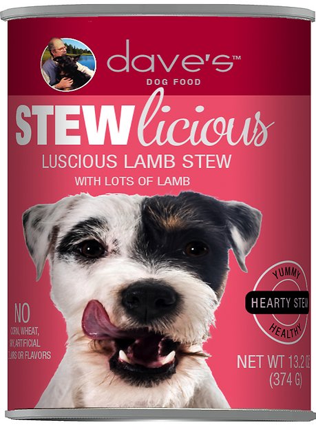 Dave's Pet Food Stewlicious Luscious Lamb Stew Canned Dog Food, 13.2-oz, case of 12