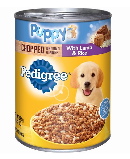 Pedigree Puppy Chopped Ground Dinner With Lamb & Rice Canned Dog Food, 13.2-oz, case of 12