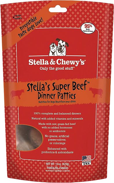 Stella & Chewy's Stella's Super Beef Dinner Patties Grain-Free Freeze-Dried Dog Food