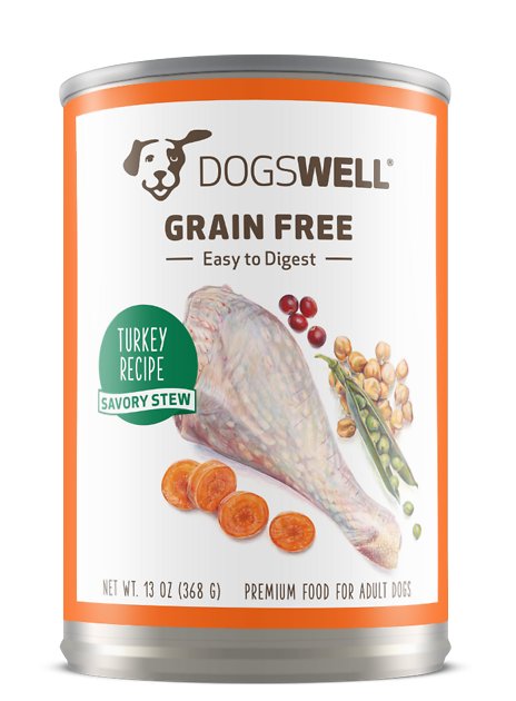 Dogswell Wet Food Grain-Free Turkey Savory Stew, 13-oz, case of 12