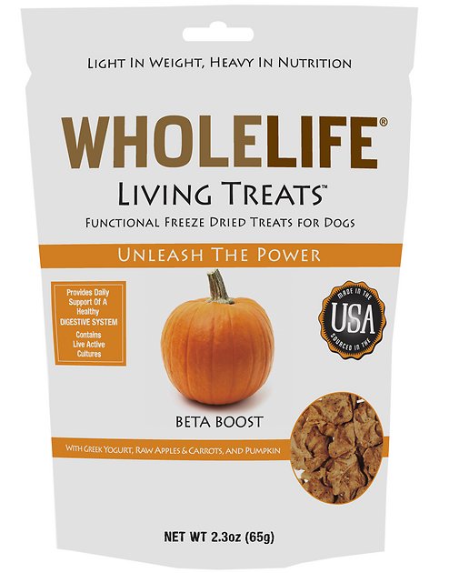 Whole Life Living Treats Beta Boost with Pumpkin Freeze-Dried Dog Treats, 2.3-oz bag