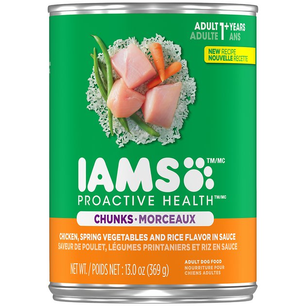 Iams Proactive Health Adult Chicken, Spring Vegetables And Rice Flavor Chunks In Gravy Canned Dog Food