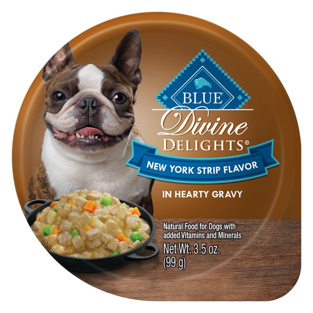 Blue Buffalo Divine Delights New York Strip Flavor Hearty Gravy Dog Food Trays, 3.5-oz, case of 12