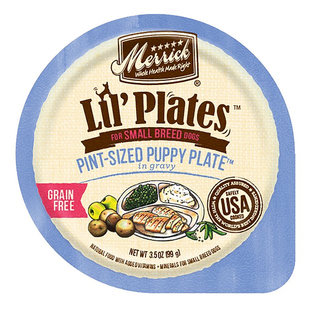 Merrick Lil' Plates Grain-Free Pint-Sized Puppy Plate in Gravy Dog Food Trays, 3.5-oz, case of 12