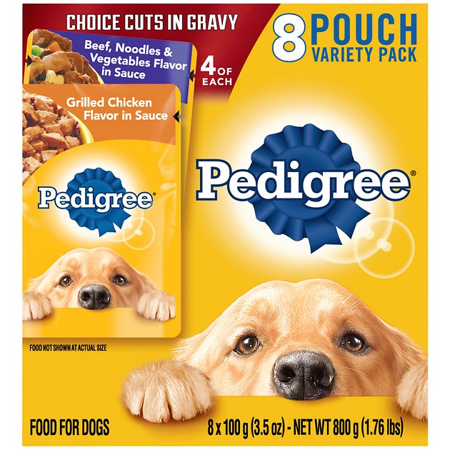 Pedigree Choice Cuts Variety Pack Beef & Chicken Wet Dog Food, 3.5-oz, case of 8