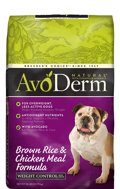 AvoDerm Natural Brown Rice & Chicken Meal Formula Weight Control Dry Dog Food