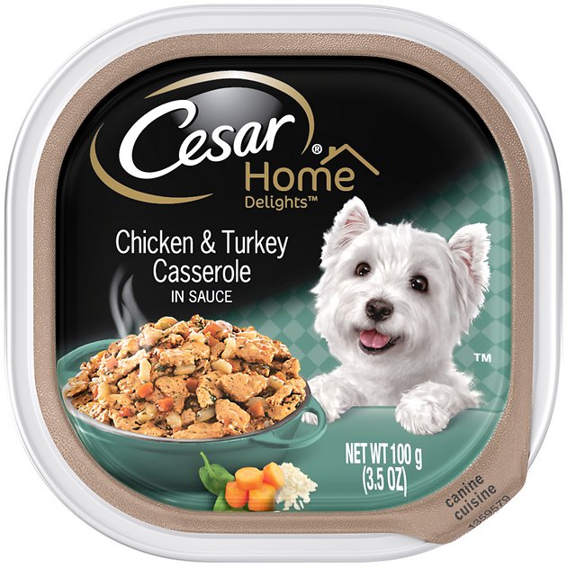 Cesar Home Delights Chicken & Turkey Casserole Dog Food Trays, 3.5-oz, case of 24