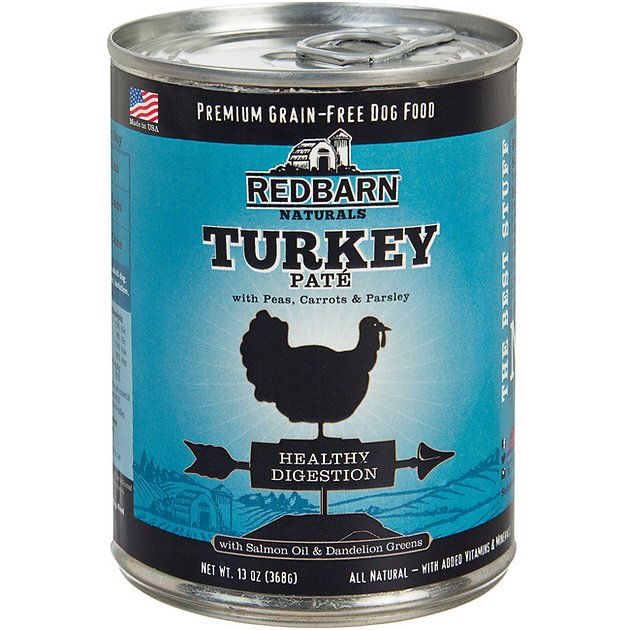 Redbarn Naturals Turkey Pate Healthy Digestion Grain-Free Canned Dog Food, 13-oz, case of 12