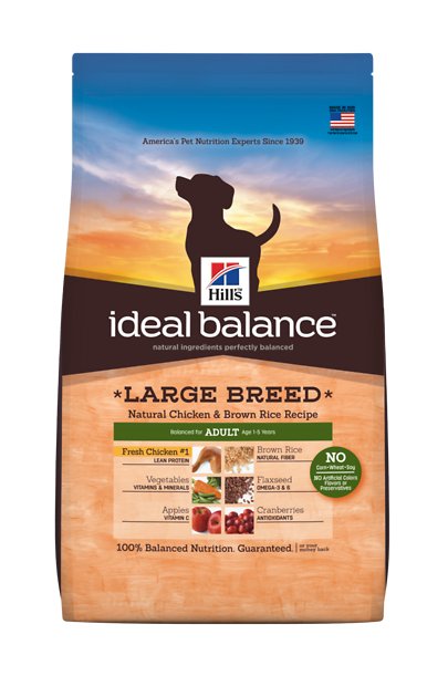 Hill's Ideal Balance Large Breed Natural Chicken & Brown Rice Recipe Adult Dry Dog Food, 30-lb bag