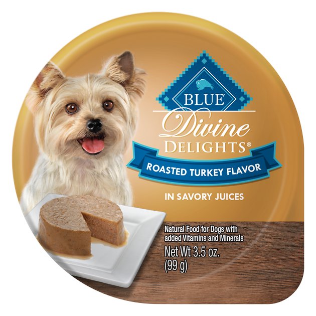 Blue Buffalo Divine Delights Roasted Turkey Flavor Pate Dog Food Trays, 3.5-oz, case of 12