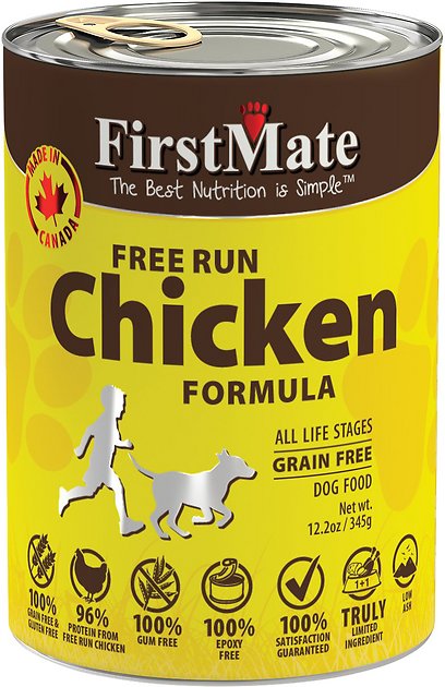 FirstMate Chicken Formula Limited Ingredient Grain-Free Canned Dog Food, 12.2-oz, case of 12