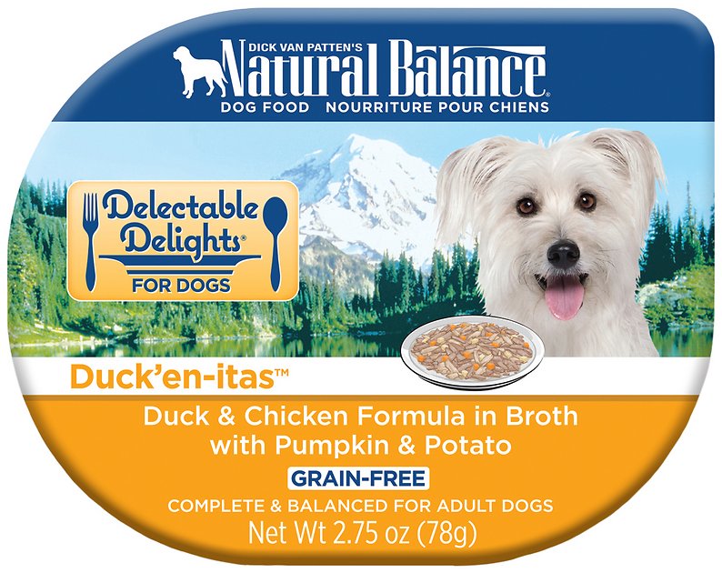 Natural Balance Delectable Delights Duck'en-itas Grain-Free Wet Dog Food, 2.75-oz tubs, case of 24