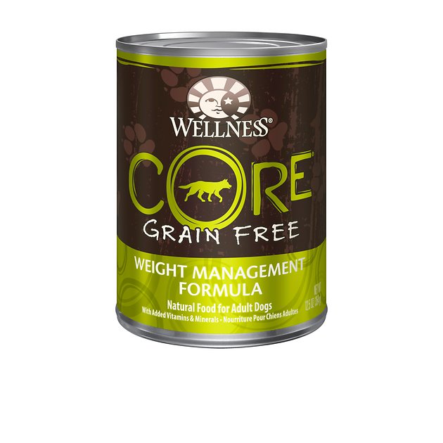 Wellness CORE Grain-Free Weight Management Formula Canned Dog Food, 12.5-oz, case of 12