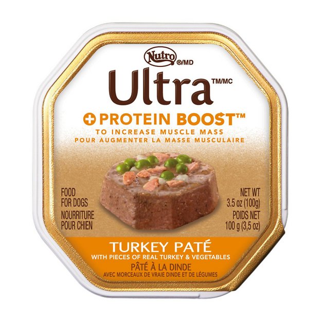 Nutro Ultra Protein Boost Turkey Pate Dog Food Trays, 3.5-oz, case of 24