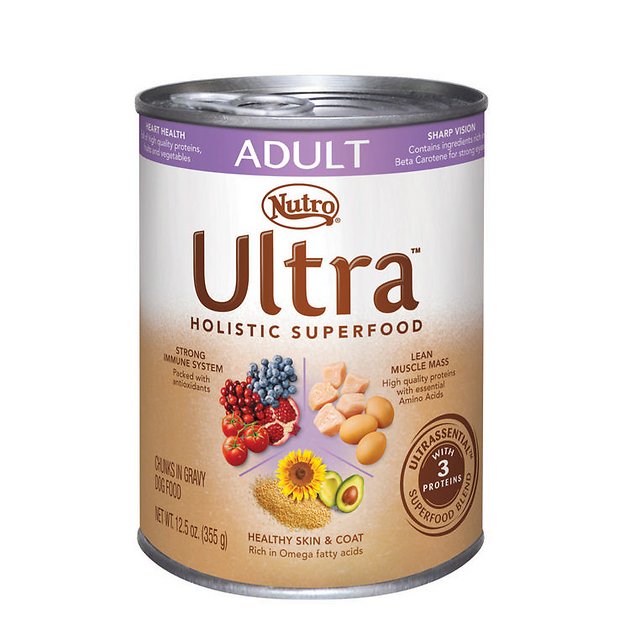 Nutro Ultra Adult Chunks in Gravy Canned Dog Food, 12.5-oz, case of 12