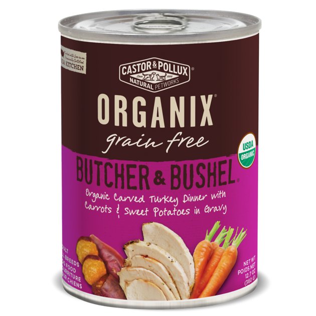 Castor & Pollux Organix Grain-Free Butcher & Bushel Organic Carved Turkey Dinner in Gravy Adult Canned Dog Food, 12.7-oz, case of 12