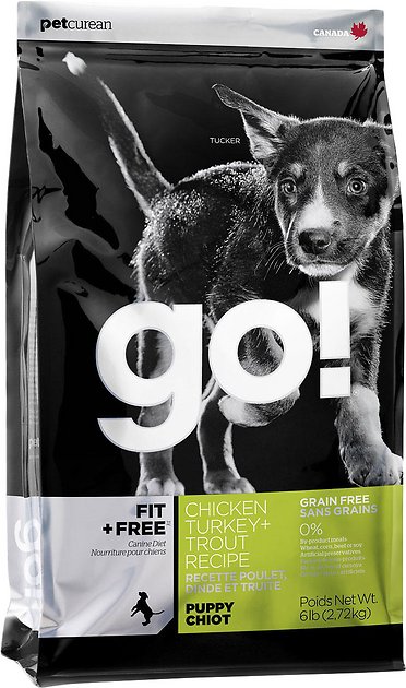 Go! Fit + Free Grain-Free Chicken, Turkey & Trout Puppy Recipe Dry Dog Food