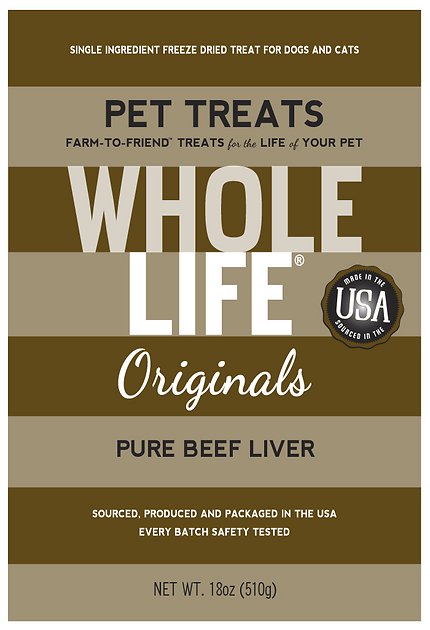 Whole Life Pure Beef Liver Freeze-Dried Dog & Cat Treats, 18-oz box